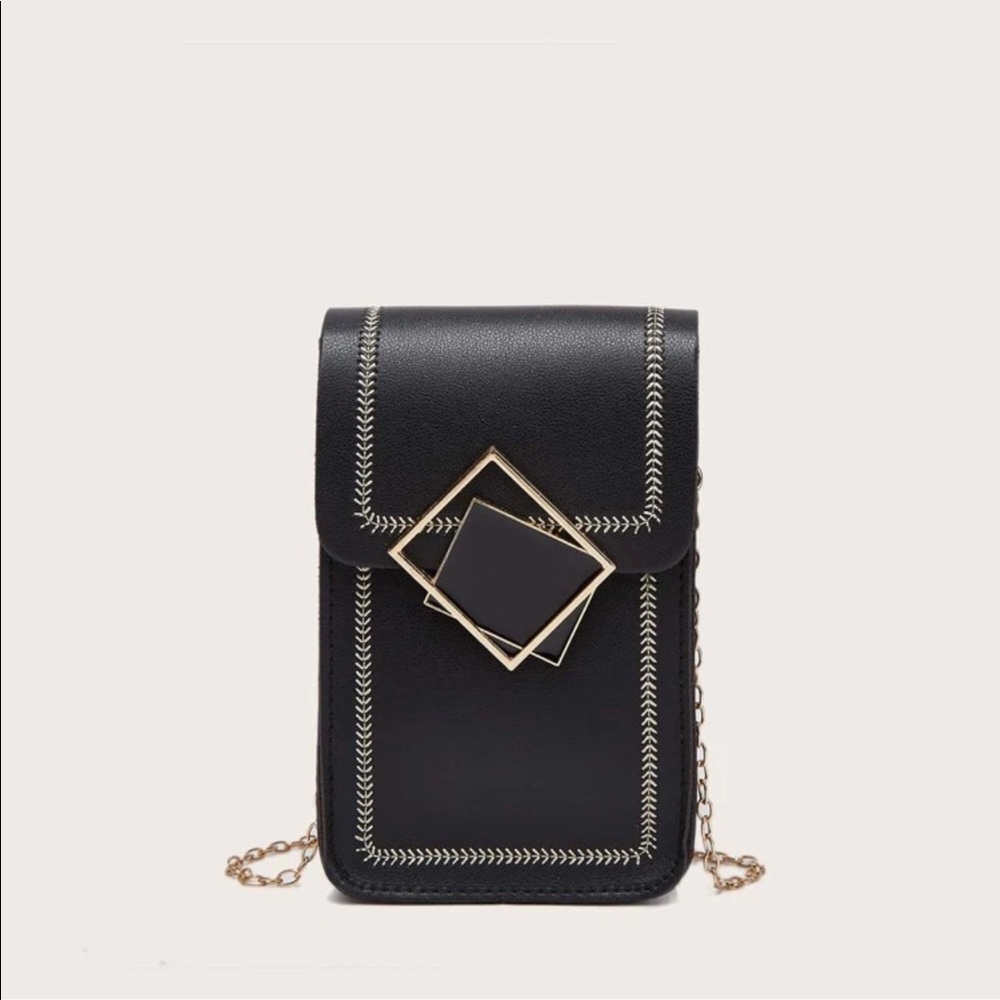 Stitch Detail Chain Crossbody Bag
